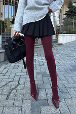 Plain burgundy tights M-SOCKS 2040297 photo №1