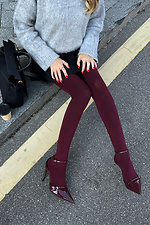 Plain burgundy tights M-SOCKS 2040297 photo №4