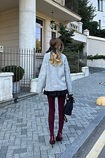 Plain burgundy tights M-SOCKS 2040297 photo №6