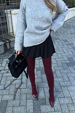 Plain burgundy tights M-SOCKS 2040297 photo №7