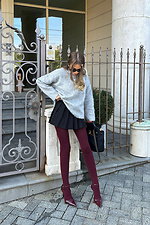 Plain burgundy tights M-SOCKS 2040297 photo №9