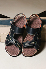 Męskie skórzane sandały letnie Bonis Original 25 czarne  2505298 zdjęcie №2