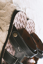 Męskie skórzane sandały letnie Bonis Original 25 czarne  2505298 zdjęcie №3