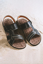 Męskie skórzane sandały letnie Bonis Original 25 czarne  2505298 zdjęcie №6