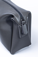 Gray eco-leather cosmetic bag  8046298 photo №3