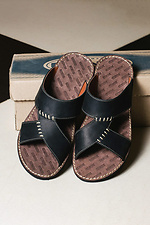 Men's summer leather flip-flops Bonis Original 27 black  2505299 photo №2