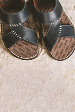 Men's summer leather flip-flops Bonis Original 27 black  2505299 photo №4
