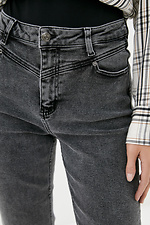 Серые высокие джинсы укороченного кроя 4009299 фото №4