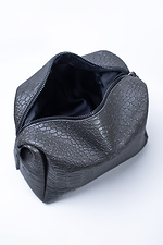 Cosmetic bag made of eco-leather in grey crocodile color  8046299 photo №2