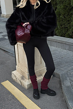 Gerippte Beinlinge in Burgunderrot M-SOCKS 2040300 Foto №4
