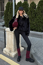 Gerippte Beinlinge in Burgunderrot M-SOCKS 2040300 Foto №6