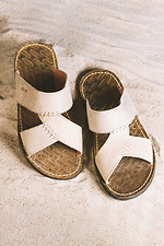 Men's leather summer slippers Bonis Original 27 olive  2505300 photo №1