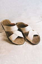 Men's leather summer slippers Bonis Original 27 olive  2505300 photo №2