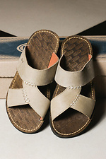 Men's leather summer slippers Bonis Original 27 olive  2505300 photo №3