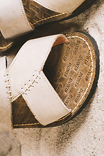 Men's leather summer slippers Bonis Original 27 olive  2505300 photo №4