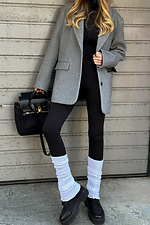 Weiße gerippte Beinlinge M-SOCKS 2040301 Foto №3