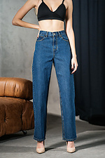 Women's Straight Casual Jeans Denim Wide Blue Teamv 8034301 photo №3