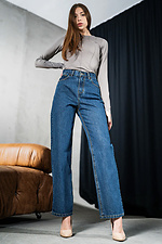Women's Straight Casual Jeans Denim Wide Blue Teamv 8034301 photo №5