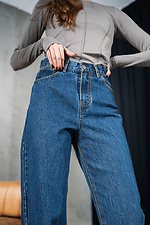 Women's Straight Casual Jeans Denim Wide Blue Teamv 8034301 photo №8
