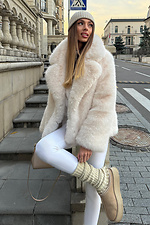 Beige ribbed leg warmers M-SOCKS 2040302 photo №2