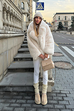 Beige ribbed leg warmers M-SOCKS 2040302 photo №5