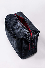 Cosmetic bag made of eco-leather matte black crocodile color  8046302 photo №2