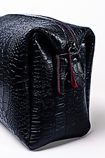 Cosmetic bag made of eco-leather matte black crocodile color  8046302 photo №3