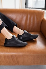 Leather urban sneakers spring black  8019303 photo №8