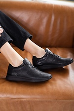 Leather urban sneakers spring black  8019303 photo №9