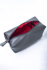 Gray eco-leather cosmetic bag  8046303 photo №4