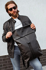 Großer schwarzer Rolltop-Rucksack mit Laptopfach SGEMPIRE 8015304 Foto №8