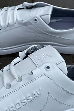 White men's sneakers for the city made of genuine leather  8019304 photo №3