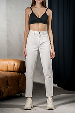 Women's Mom Cotton Pants Mom White Teamv 8034304 photo №3