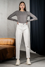 Women's Mom Cotton Pants Mom White Teamv 8034304 photo №6