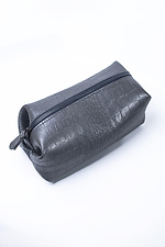 Cosmetic bag made of eco-leather in grey  color crocodile  8046304 photo №1