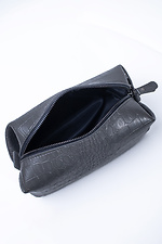 Cosmetic bag made of eco-leather in grey  color crocodile  8046304 photo №2
