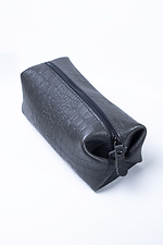 Cosmetic bag made of eco-leather in grey  color crocodile  8046304 photo №3