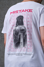 Übergroßes Herren-T-Shirt mit Aufdruck „Without Mistake“ in Weiß Without 8049304 Foto №6
