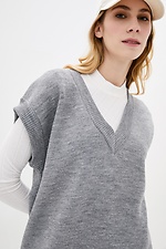 Oversized knitted vest with V-neck  4038305 photo №4