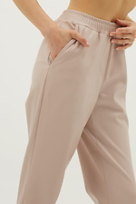 Светлые прямые брюки из кожзама с завышенной талией Garne 3039307 фото №5