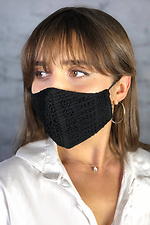 Two-layer GLAMUR face mask in black lace Garne 3500308 photo №1