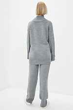 Wool-blend knitted suit: wide trousers, turtleneck sweater  4038308 photo №3