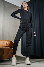 Mom Women's Cotton Trousers Mom Black Teamv 8034308 photo №4