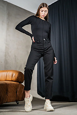 Mom Women's Cotton Trousers Mom Black Teamv 8034308 photo №5