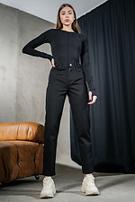 Mom Women's Cotton Trousers Mom Black Teamv 8034308 photo №6