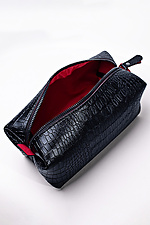 Kosmetiktasche aus Kunstleder, mattschwarz, Krokodil  8046308 Foto №3