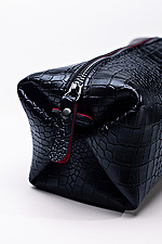 Kosmetiktasche aus Kunstleder, mattschwarz, Krokodil  8046308 Foto №4
