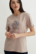 Хлопковая женская футболка с патриотическим принтом Garne 9000308 фото №1