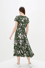 FIELD long cotton dress under the belt with short sleeves and wide skirt Garne 3038309 photo №3