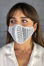 Zweilagige Gesichtsmaske GLAMUR aus weißer Spitze Garne 3500309 Foto №1